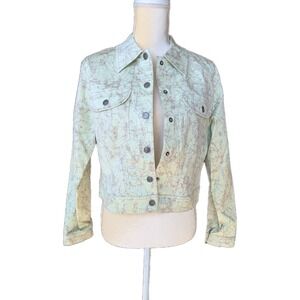 NWT Paolo Santini Studio Women's Jacket Denim‎ Style Size 10 Splash Line Gray